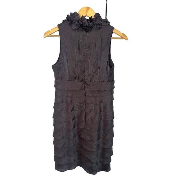 London Times 8 Petite Cocktail Sheath Dress Party Brown Shimmer Tiered Empire - Picture 2 of 6
